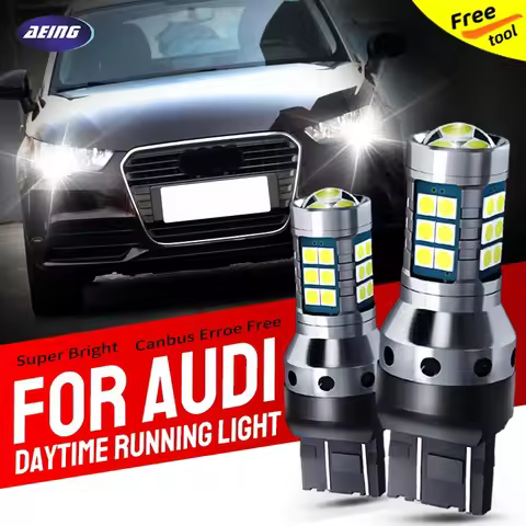 2pcs T20 7440 W21W 7505 LED Daytime Running Light Blubs DRL Canbus Error Free For Audi A1 8X 2010-20