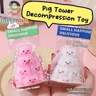 [largelookS] Cute Mochi Squishy Piggy Tower Fidget Toy Slow Rebound Pinching Cute Pig Stress Release Tool Deion Toy Vent Toy Gift [new]