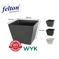 FELTON 2494 SQUARE FLOWER POT WITH HOLE PLASTIC FLOWER POT INDOOR OUTDOOR PASU BUNGA