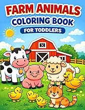 Farm Animals Coloring Book for Toddlers 1-3: Simple First Coloring Activity Book for Kids | Large Im