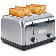 Hakka Commercial Toaster 4 Slice for Restaurant-1800W Auto Pop-Up Stainless Steel Toaster 6 Browning