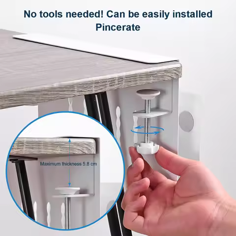 Desk Side Storage Organizer No Drill Under Desk Laptop Holder Hanging Laptop Mount for Office Suppli