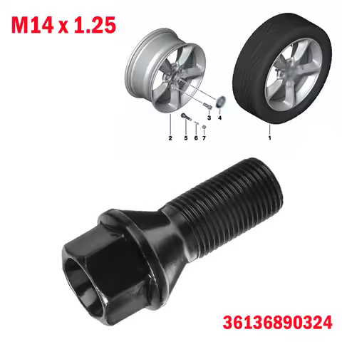 36136890324 Wheel Nut Stud Bolt M14x1.25 Black For BMW E70/E70N/E71/F20/F21/F22/F45/F30/F31/F34/F35/