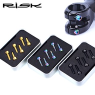 RISK Titanium Screws M5X18mm M5x20 Hexagon Socket Head Bolts with Washer Headset Bicycle Stems Blue Black Rainbow Gold Spacer