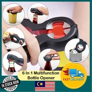🔥READY STOCK🔥 6 in 1 Bottle Multifunctional Can Opener Twist Jar Gripper Plastic Cutter Sealed Kitch