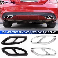 QUENNA 2Pcs Car Exhaust Tip Muffler Pipe Cover 4 Outlet Tail Pipe Rear Diffuser Cover For Mercedes B