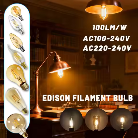 4PCS 4W-9W E27 E14 E14 Retro Edison Bulb Light 2700K 4000K 220V Industrial Loft Vintage Bulb for LED