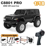 C8801 Pro 4WD RC Car 1/18 Scale Model 4x4 Off-road Remote Control Climbing Vehicle 12km/h High Speed
