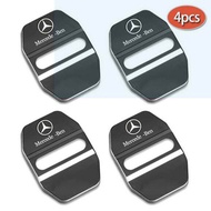 4PCS รถฝาครอบล็อคประตูรถสแตนเลสประตูฝาปิดขอบโครงไฟตัดหมอกรถยนต์สำหรับ Mercedes Benz W203 W211 W204 W