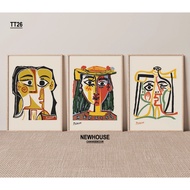 Set of 3 abstract canvas wall paintings PICASSO TT26