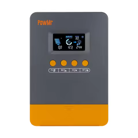 PowMr 12V 24V MPPT Solar Charge Controller 25A 35A 45A Solar Battery Regulator Work with LiFePO4 Lit