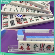 livecity|  144Pcs/Set Mahjong Portable Entertainment Melamine Party Game Chinese Mahjong for Indoor