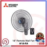 Mitsubishi 18 inch 18" Wall Fan with Remote W18-RA W18RA-P W18RA (3 Years Motor Warranty) W18-RA-P W