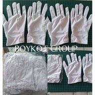 1 dosen / 12 pairs of White / Panda Adult Button Gloves