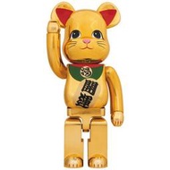 ~熊貓熊~全新 Bearbrick 400% 開運 招財貓 Lucky Cat Gold 金色