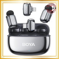 BOYA Mini 2 Wireless Microphone - Ultra Lightweight 5g Clip-on Mic for iPhone 15/16/17 Series & Andr