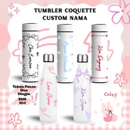 TUMBLER CUSTOM NAME COQUETTE CUSTOM RIBBON MOTIF NAME BIAS YOUR OWN NAME FRIEND'S NAME BIRTHDAY SOUV