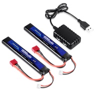 URGENEX Airsoft Battery 7.4V 1500mAh 35C High Discharge Rate Lipo Battery Pack with Deans T Plug Rec