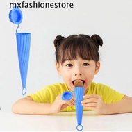 MXFASHIONE Ice Lolly Mold, Silicone with Lid Long Strip Popsicle Mold, DIY Easy Demoulding Whorl Pattern Reusable Popsicle Maker Yogurt