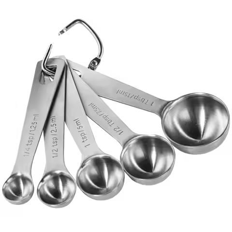 Stainless Steel Measuring Spoon 5Pcs Set Cooking Spoons Coffee Spoon Kitchen Baking Tools for Cookin
