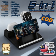 5-in-1 Wireless Charging Station Ultimate Convenience for Tech Lovers to Charge Phone Watch Earbuds 