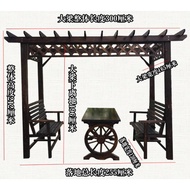300x212x165cm GARDEN RACK STAND OUTDOOR BROWN Gazebo gear porch bench yard small out door metal pago