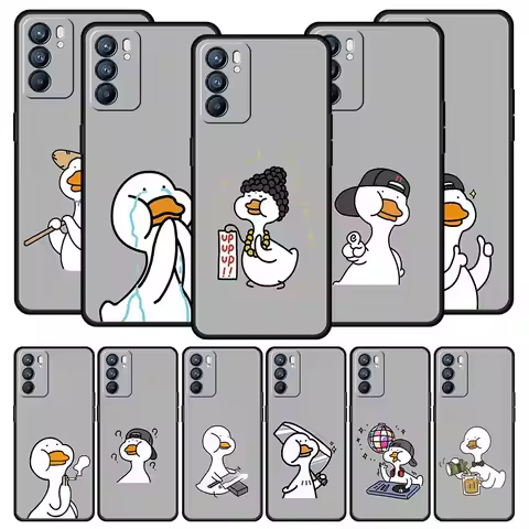 Funny Cute Duck Fashion Case For Oppo Reno14 Reno13 Reno12 11 F 10 Find X5 X9 Pro A54 5G A53 A9 A16 