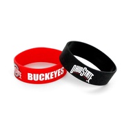 NCAA Ohio State Buckeyes Wide Silicone Bracelets, 2-pack