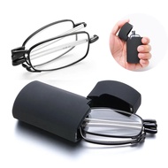 Folding Portable Reading Glasses Men Retro Telescopic Rotation Far Sight Presbyopia Reading Glasses 
