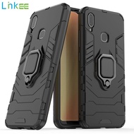 For Vivo Y93 Phone Case Silicone TPU and Hard PC Luxury Armor Shockproof Metal Ring Holder Cover Cas