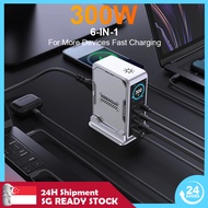 SG 【IN STCOK】300W GaN Charger PPS PD 100W USB Type C 6-Port Digital Display Desktop Fast Charging St