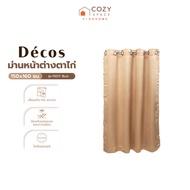 DECOS Eyelet Window Curtain Size 150x160 Cm. PIZZY Model Beige Color |PUN|
