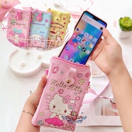 [515] LSL Cute Cartoon Kitty Melody Unicorn Stitch PU Leather Handphone Pouch Bag Sling Bag