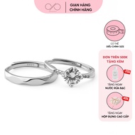 Dreamsilver Silver Couple Ring with Moissanite Diamond 1 Carat with ND50 Inspection