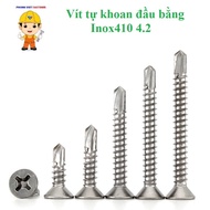 (inox410) 50 pieces 4.2 stainless steel410 self-drilling screws