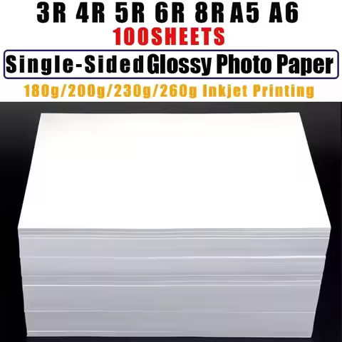 High Gloss Photo Paper 3R 4R 5R 6R 8R A5 A6 Glossy Single-Sided Photo Paper Printing Paper Inkjet Pr