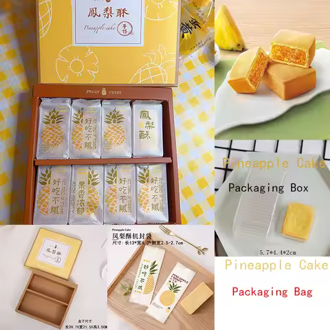 Pineapple Cake with Hand Gift Packaging Box Tote Bag Gift Box Hand-baked Pastry Pineapple Cake Nouga