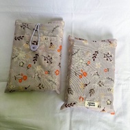 UNGU Medium Sleeve Book | Cloth Book Bag | Novel Pouch - Purple Floral Motif