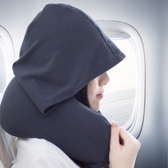 PUSHTravel Supplies Airplane Hooded Travel Pillow U-Shaped Pillow Travel Sleeping Pillow Lunch Break