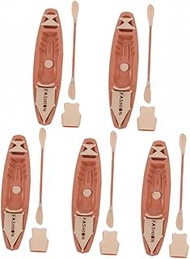 SUPVOX 5Sets Miniature Kayak Model Set with Oars Realistic Plastic Canoe for Educational Outdoor Fun