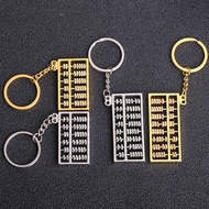 Movable beads 6-speed 8-speed gold and silver abacus metal keychain car key ring chain link pendant accessories