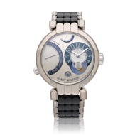 Harry Winston Premier Excenter Reference 200-MMTZ239W, a white gold manual wind wristwatch with date, dual time zone, moonphase and power reserve