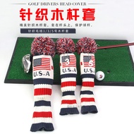 New golf Knitted Wood Pole Cover golf American Flag Knitted Wood Pole Cover No. 1/3/5 Wood Pole Cove