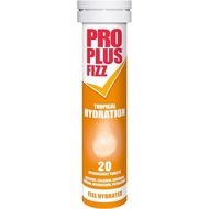 Pro Plus Fizz Hydration - 20 Effervescent Electrolyte Tablets | Tropical Flavour - Potassium, Sodium