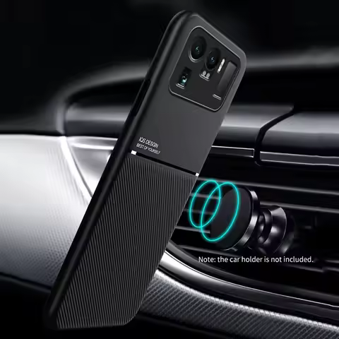 For Xiaomi Mi 11 Ultra Case Car Magnetic Holder Leather Cover Soft Frame Protect Funda On For Mi 11 