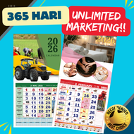 Wall Kalendar 2026 | Custom | Kuda & Islamic | Small & Big Size