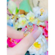 Women's ring with gold-plated N750 diamond