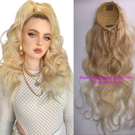 100% Human Hair Ponytail Long BODY WAVE 613# Drawstring Ponytail Human Hair Extension