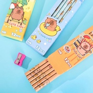 {Ready Stock} Kapibara 2B Pencil Cute Teenager hb Pencil 12pcs a Box Elementary School Stationery Se