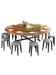 摺疊圓桌餐桌家用大圓桌帶轉盤家庭聚餐飯桌子12人小戶型省空間